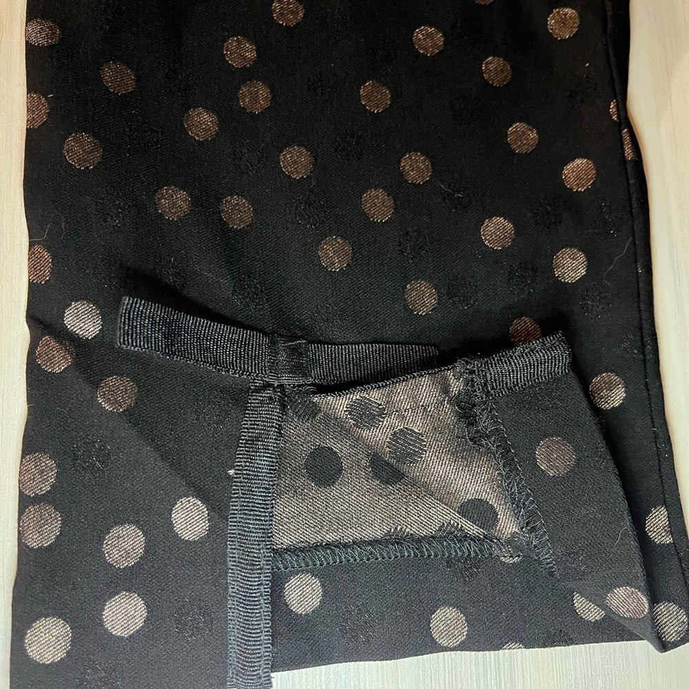 Crown & Ivy Black Pants with Gold Polka Dots